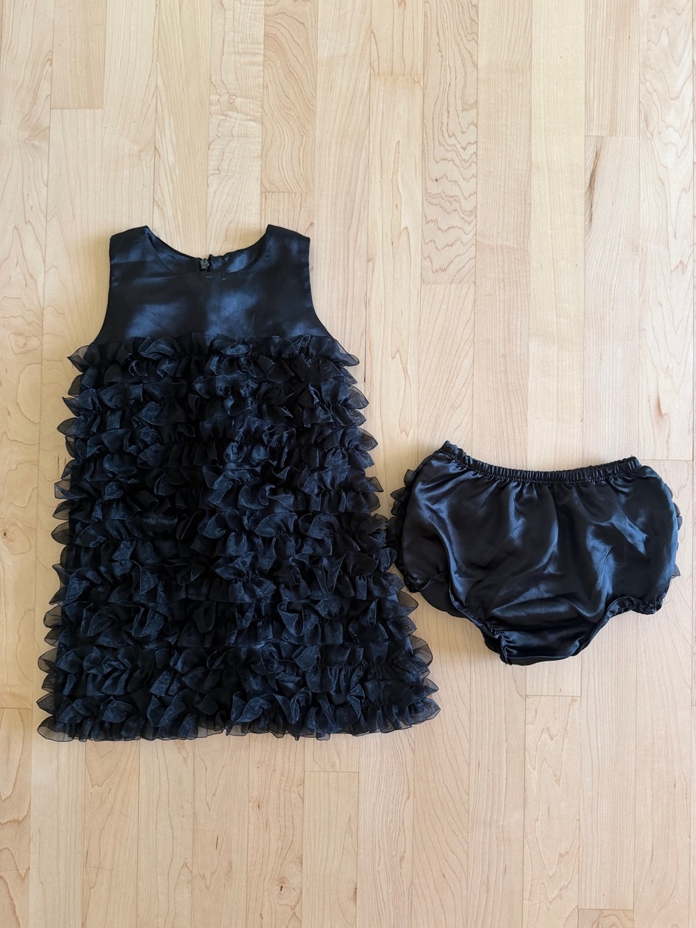Satin Ruffle Party Dress - Picture 8 of 8